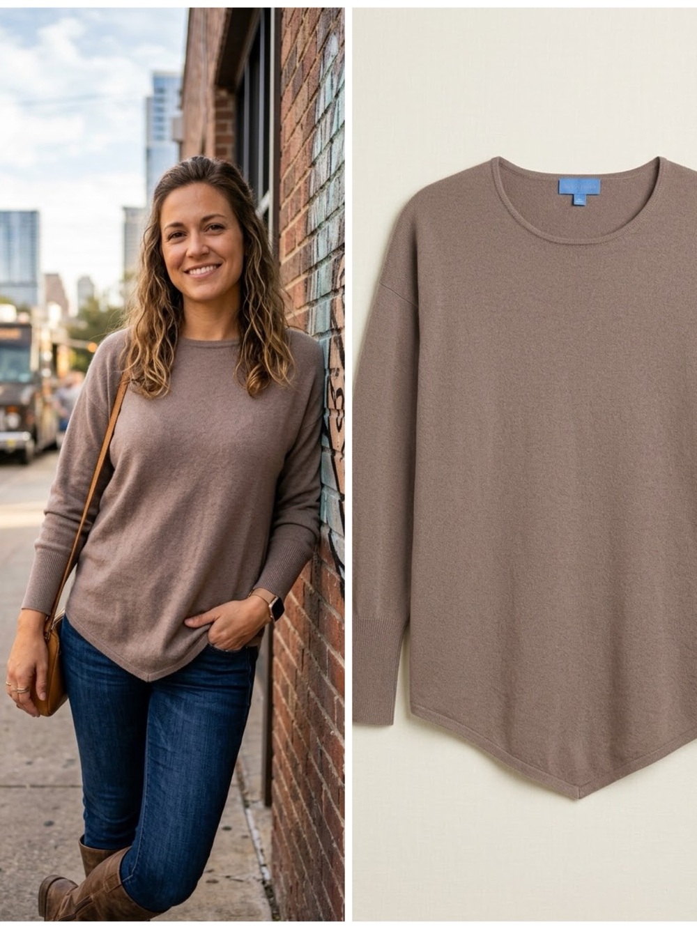 Magnolia Taupe Crewneck Sweater